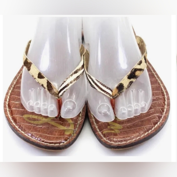 Sam Edelman Gracie Animal Print Thong Sandals Size 6 - Picture 1 of 9
